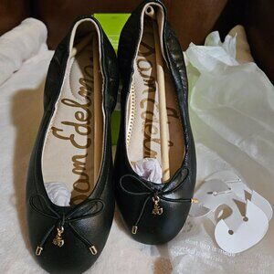 Girls Sam Edelman Felice black leather flats